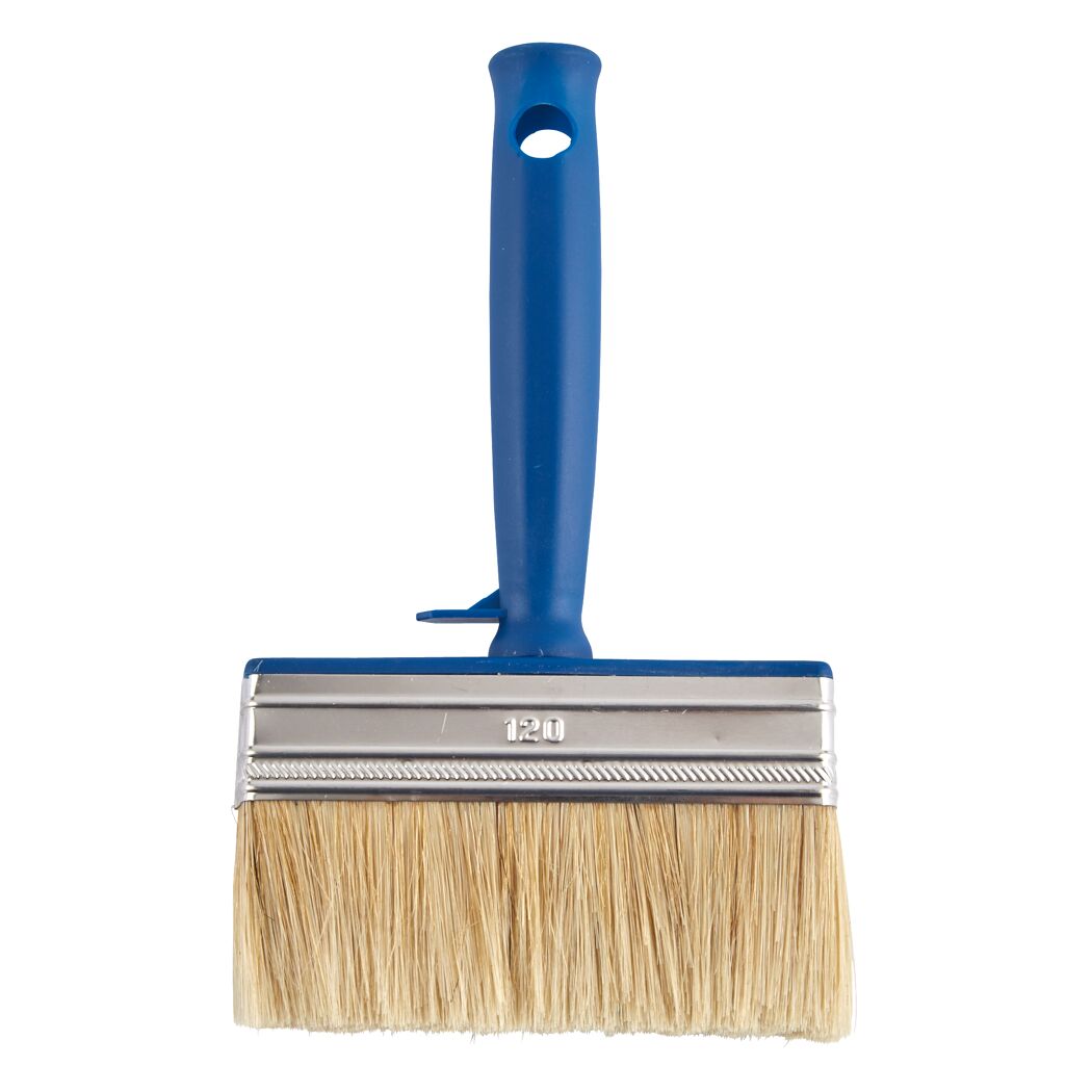 Flachpinsel mit blauem Griff