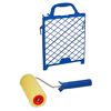 Blaue Farbrolle und Abstreifgitter
