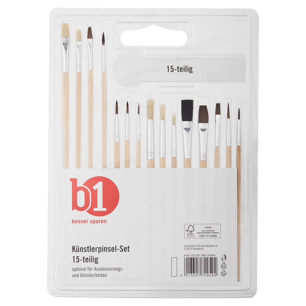 Künstlerpinselset 15-tlg.