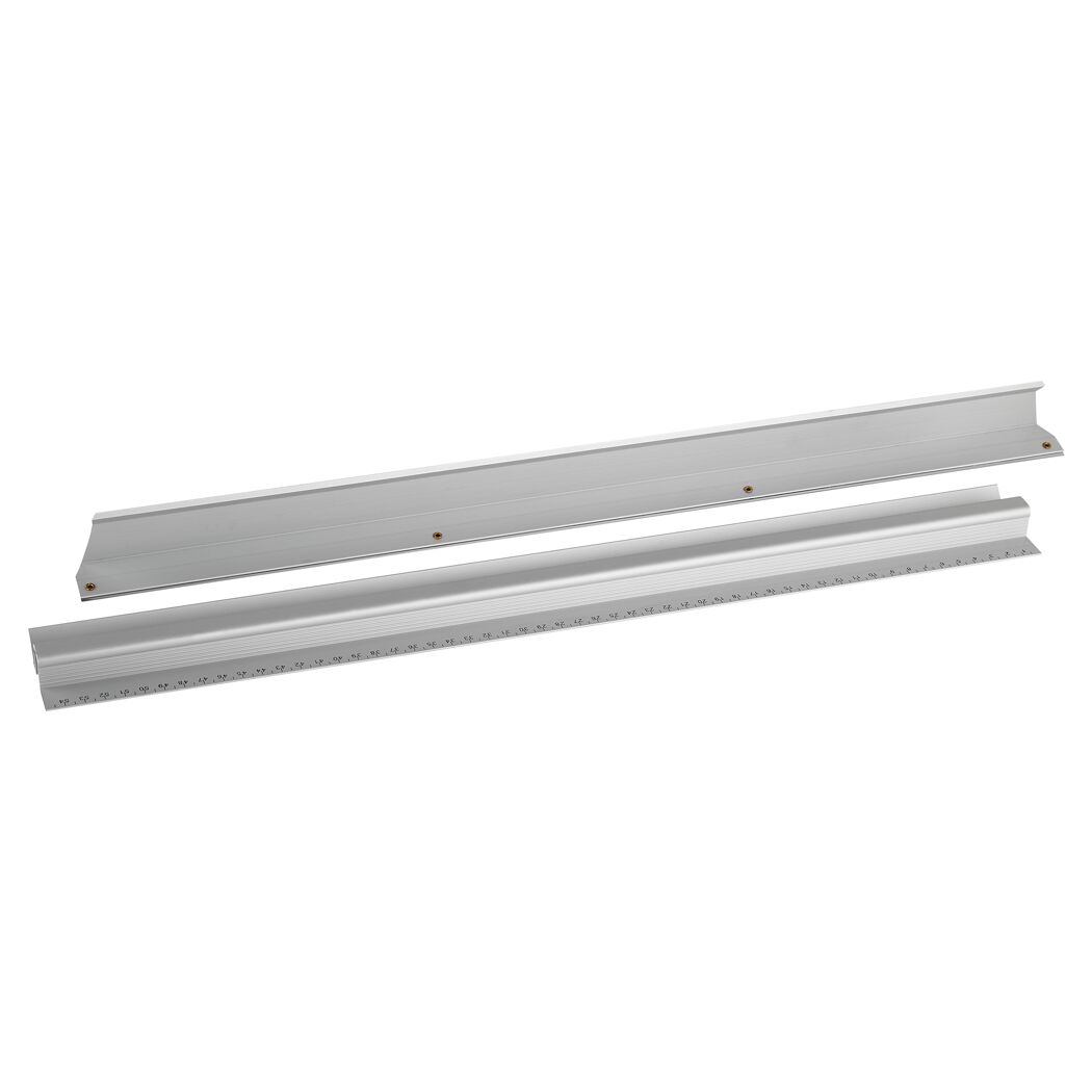 Zwei silberne Tapezier-/Schneidschienen