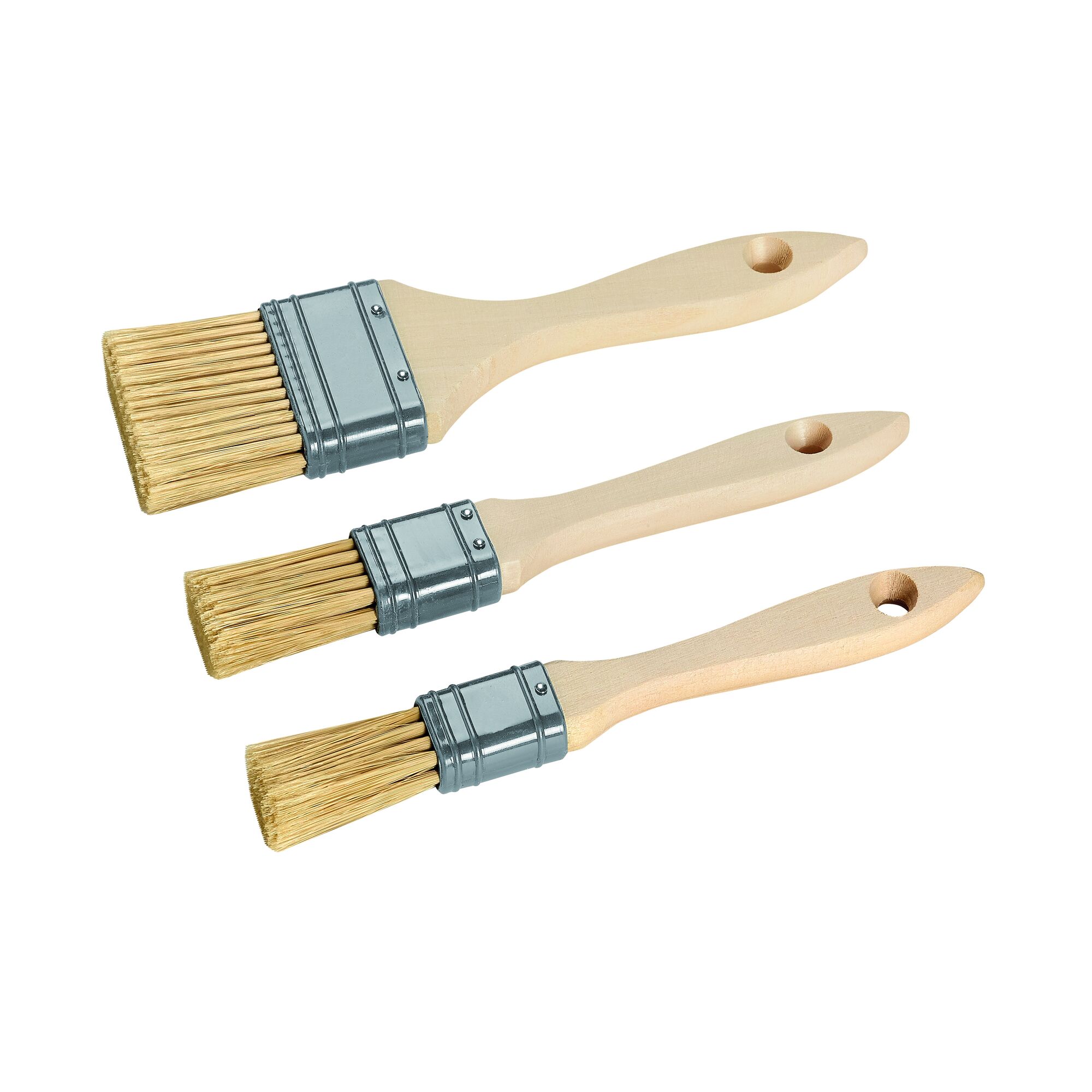 Drei Lasurpinsel in verschiedenen Größen