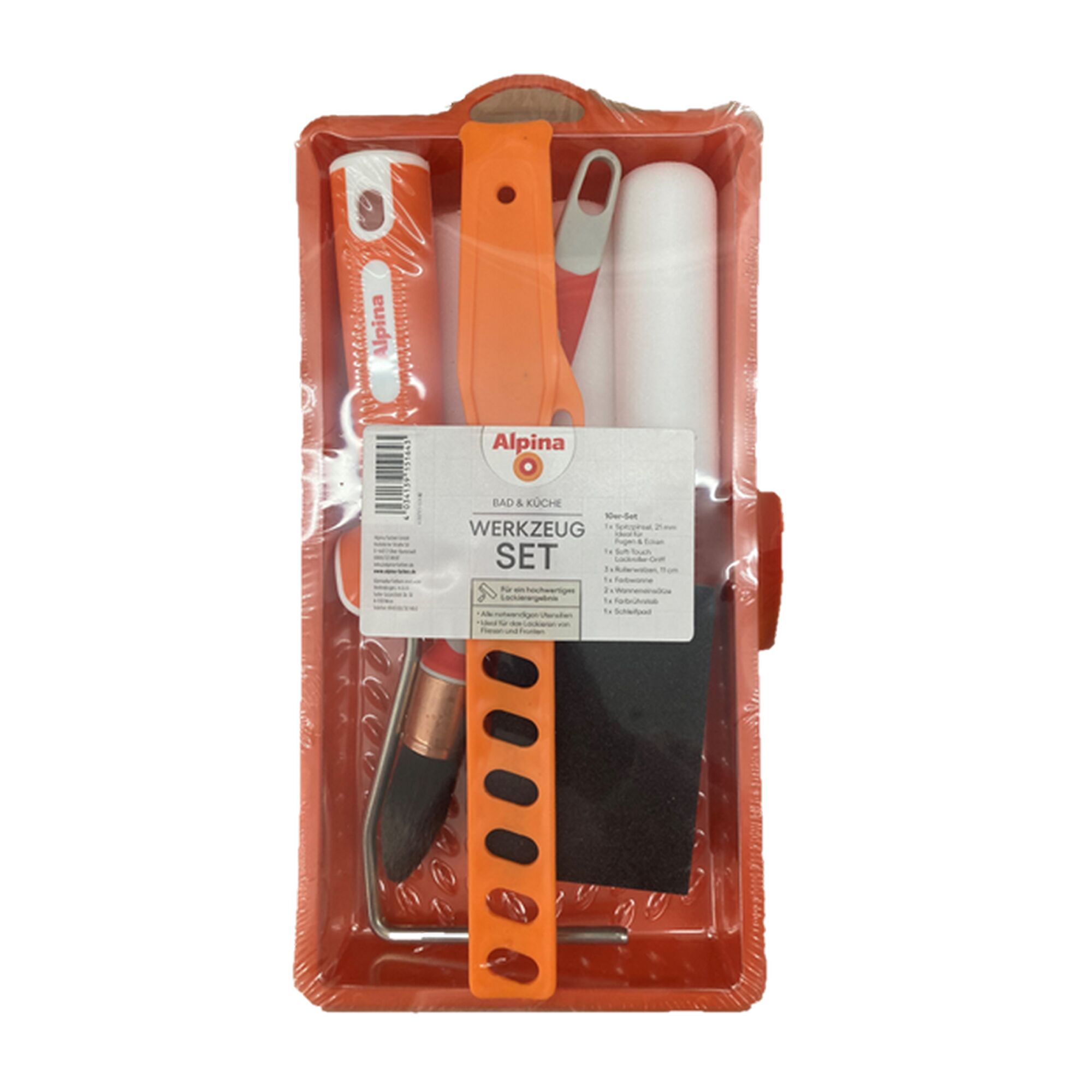 Werkzeugset mit Farbrolle und Pinsel