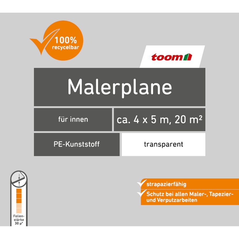toom Malerplane, transparent, 4 x 5 m