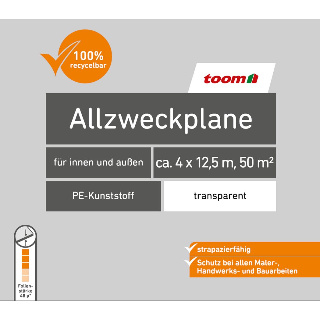 toom Allzweckplane transparent 4 x 12,5 m