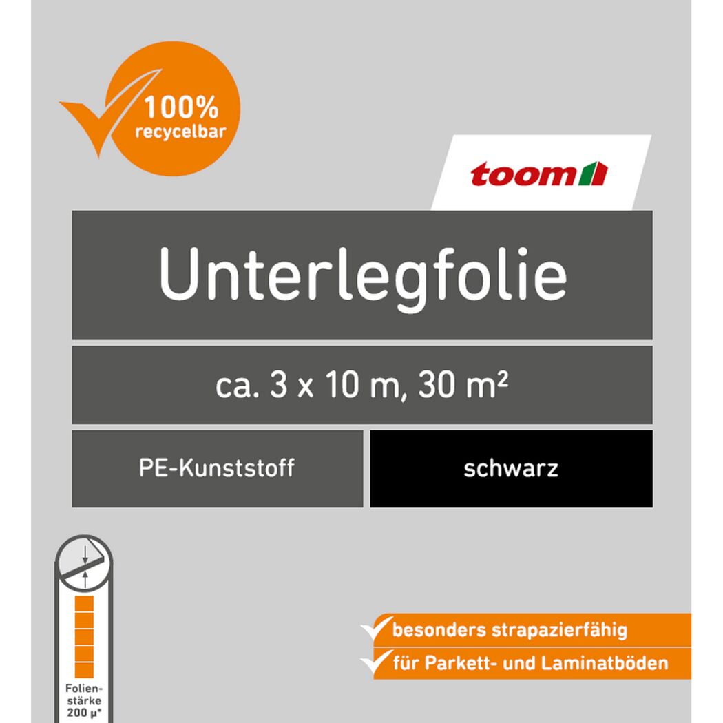 Schwarze PE-Unterlegfolie von toom, 3 x 10 m