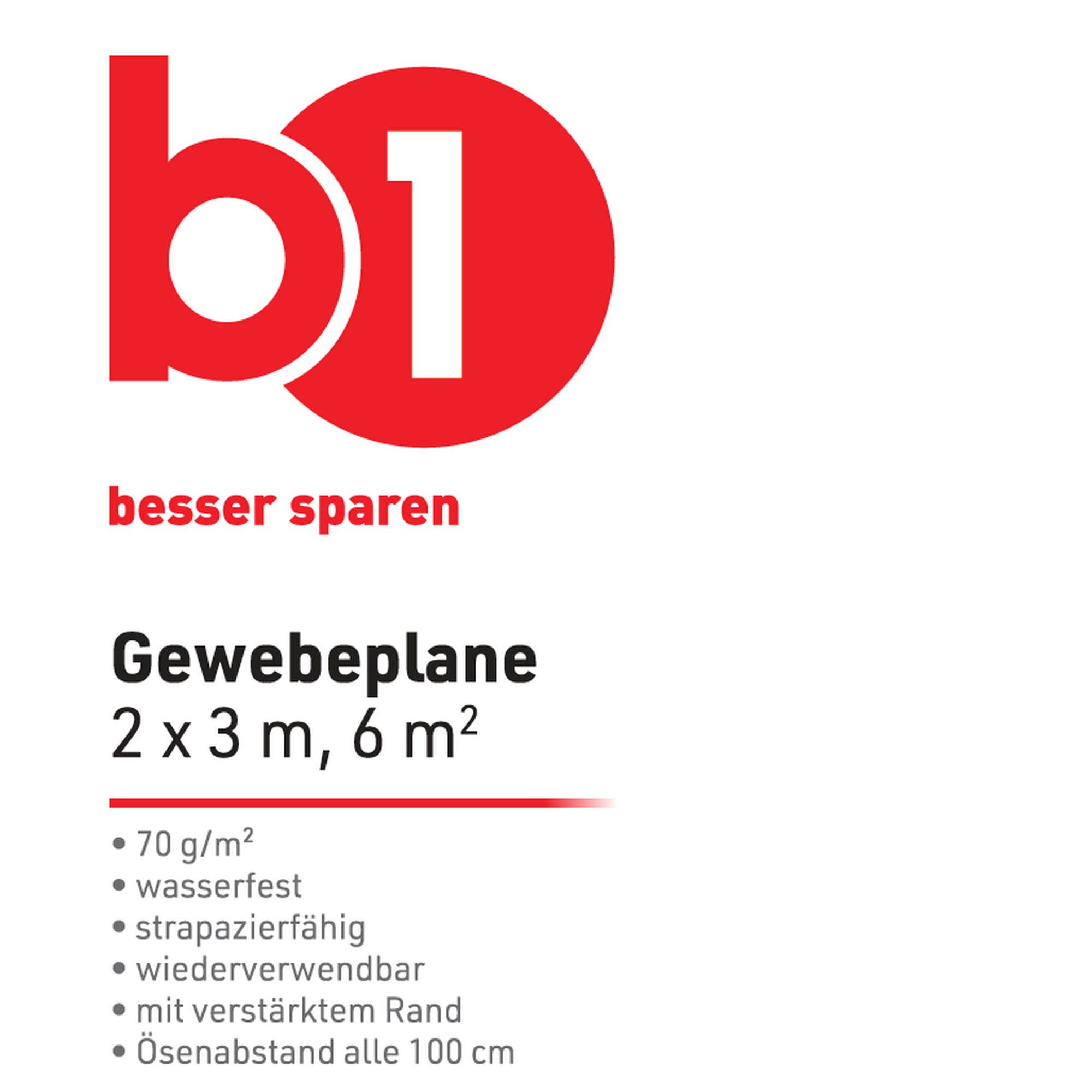 Gewebeplane grau 2 x 3 m 70 g/m²