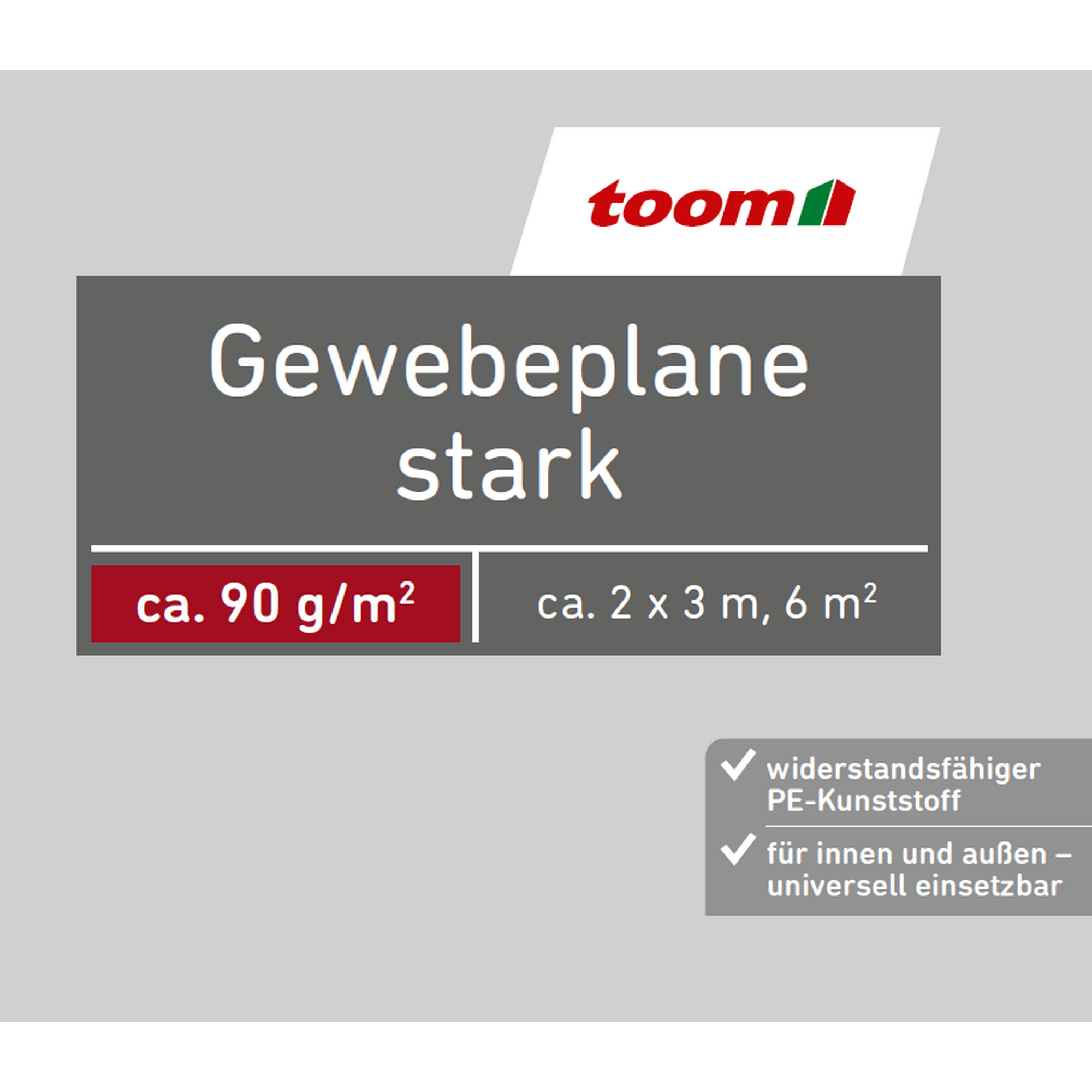 Gewebeplane stark grün/silber 2 x 3 m 90 g/m²