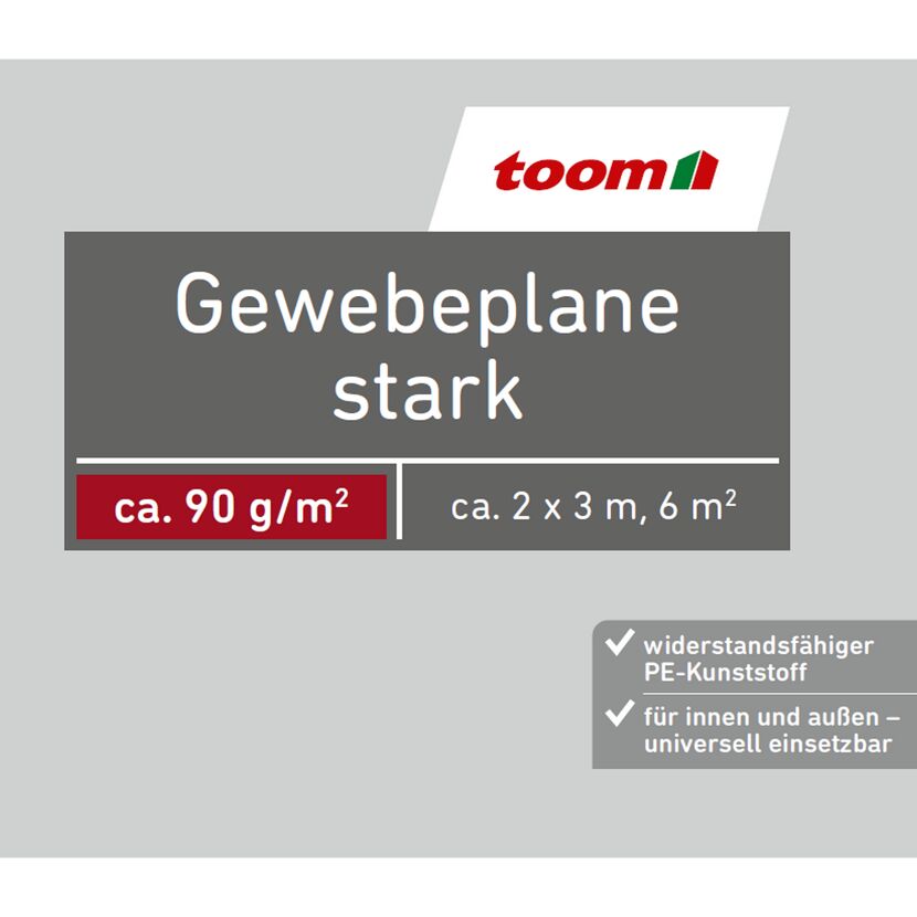 Gewebeplane stark 2 x 3 m 90 g/m²