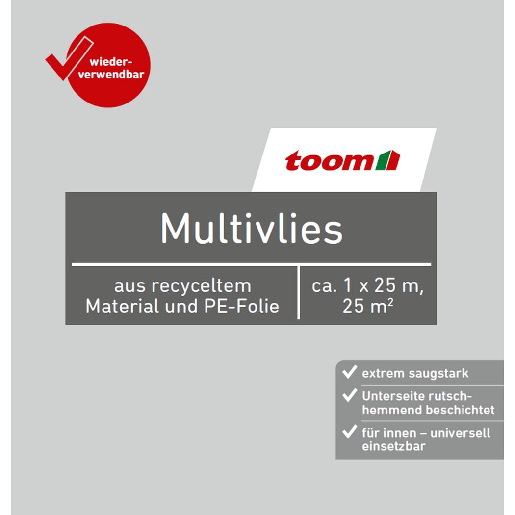 Multivlies Vlies/Polyethylen grau 1 x 25 m