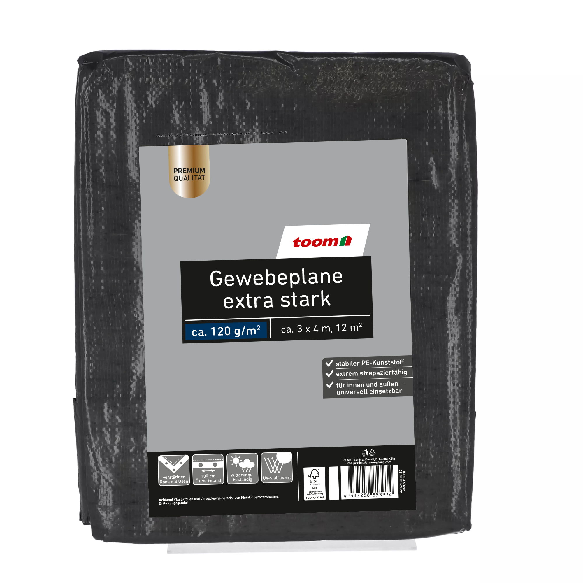 Gewebeplane extra stark 3 x 4 m 120 g/m²