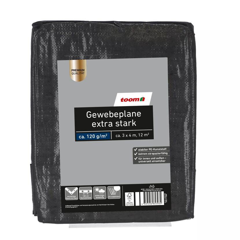 Gewebeplane extra stark 3 x 4 m 120 g/m²
