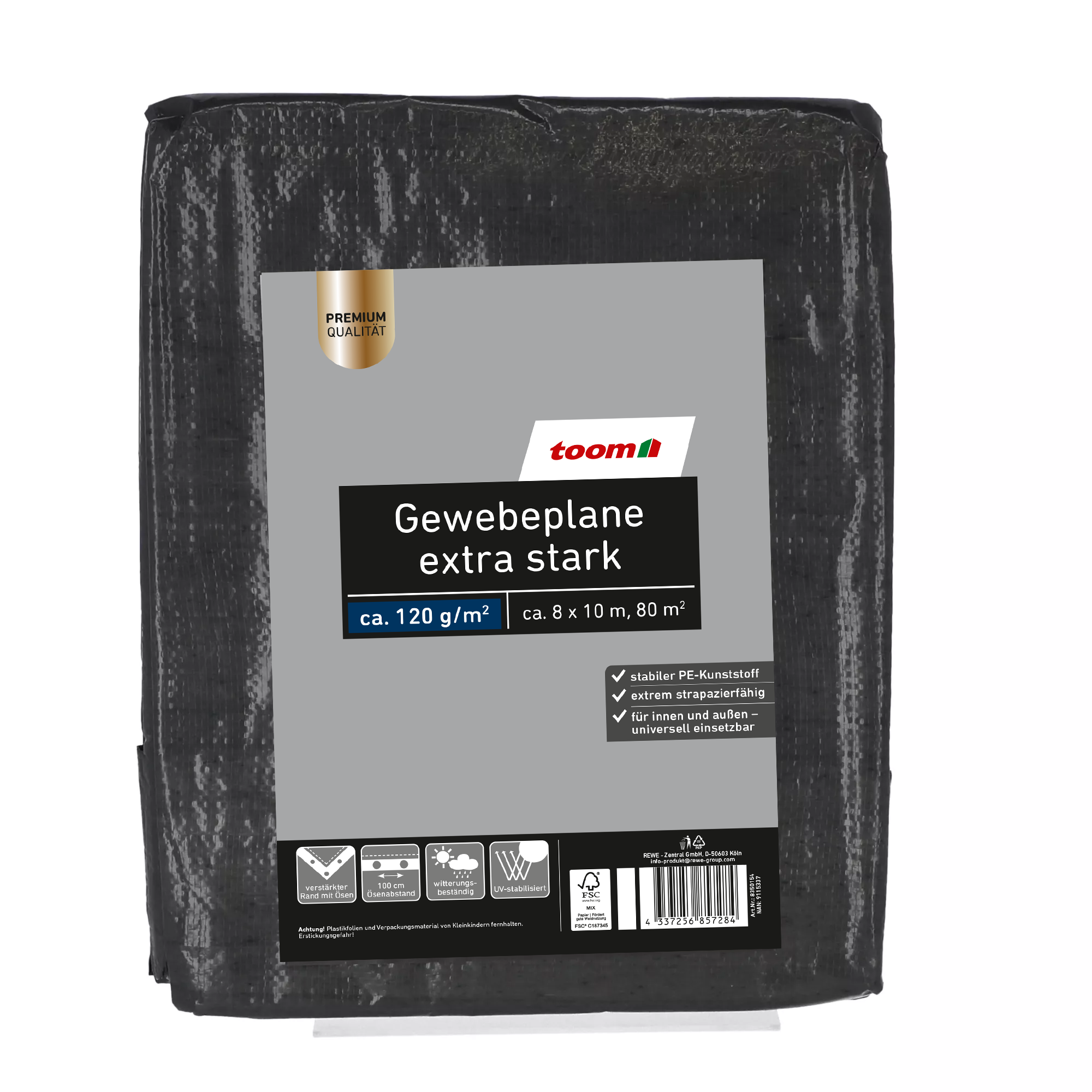 Gewebeplane extra stark 8 x 10 m 120 g/m²