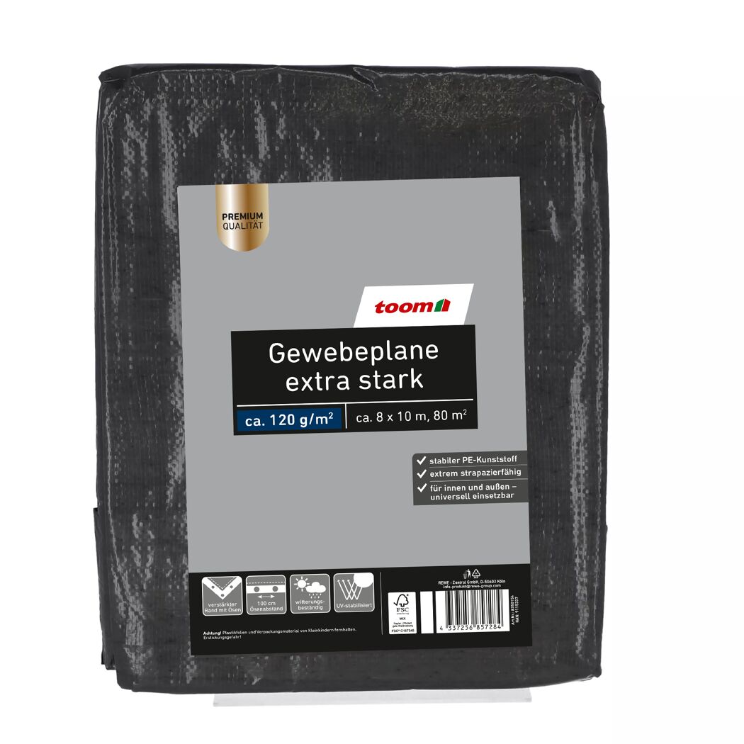 Gewebeplane extra stark 8 x 10 m 120 g/m²