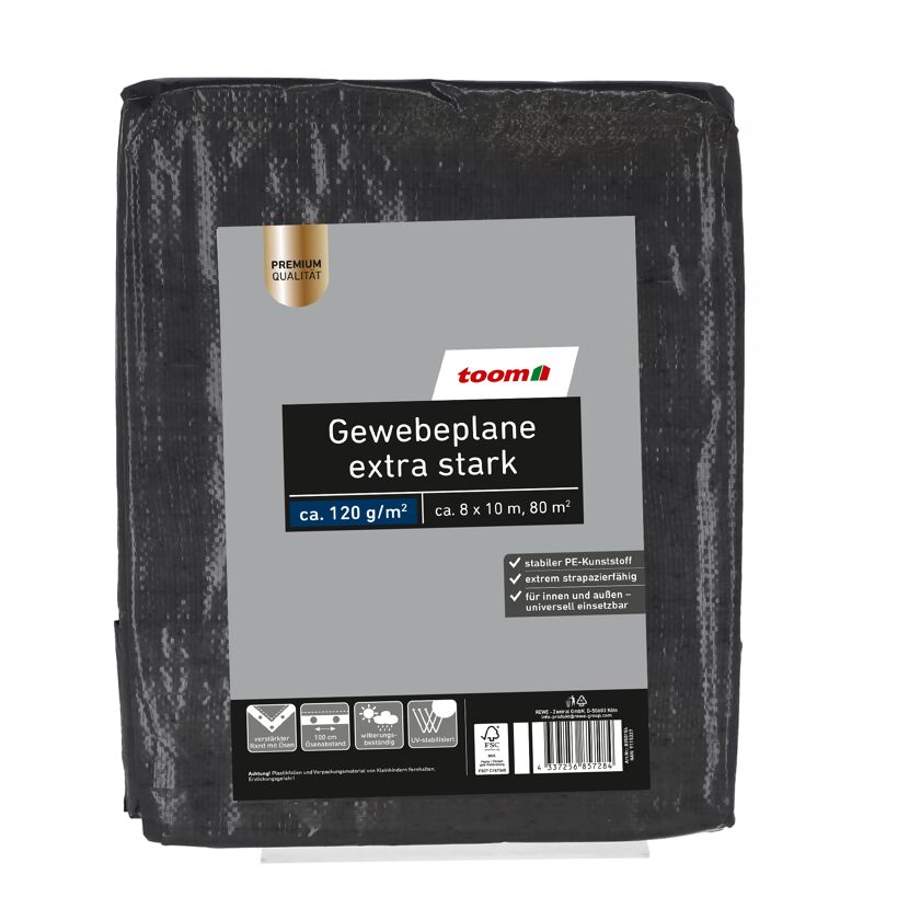 Gewebeplane extra stark 8 x 10 m 120 g/m²