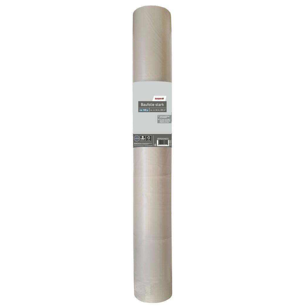 Baufolie stark 4 x 50 m 100 g/m² transluzent