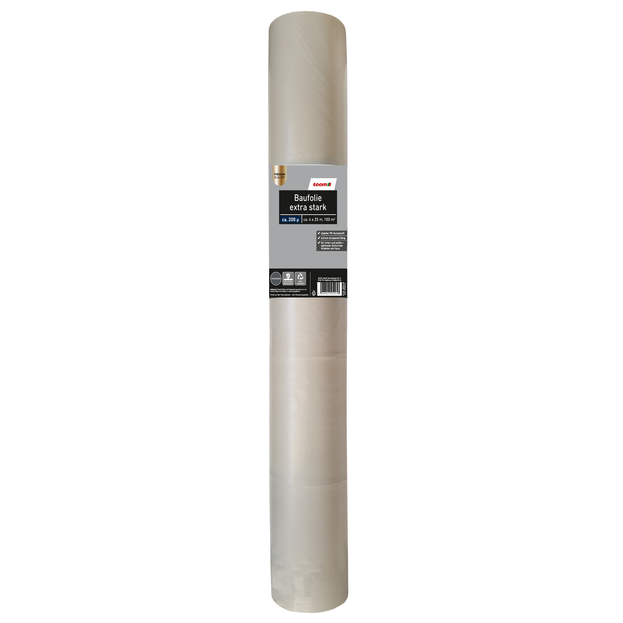 Baufolie extra stark transluzent 4 x 25 m 200 μ