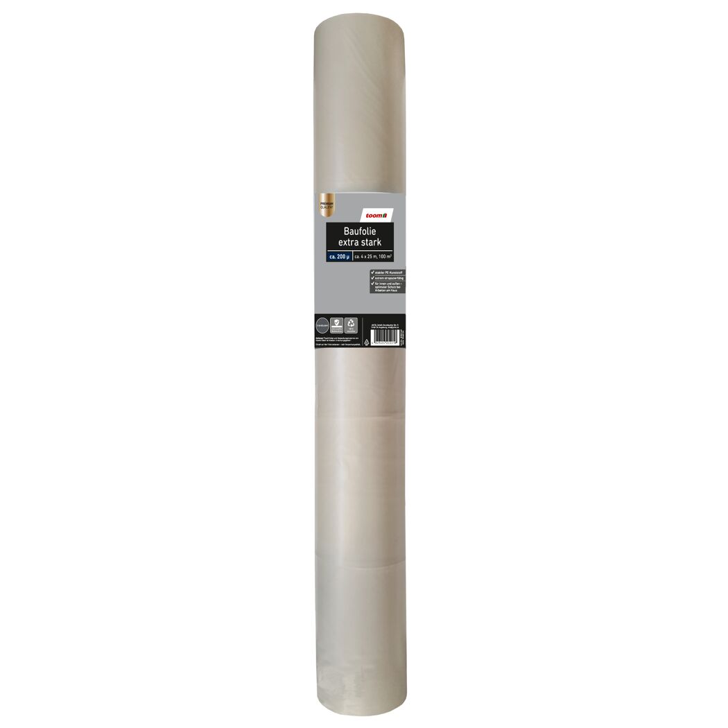 Baufolie extra stark 4 x 25 m 200 g/m² transluzent