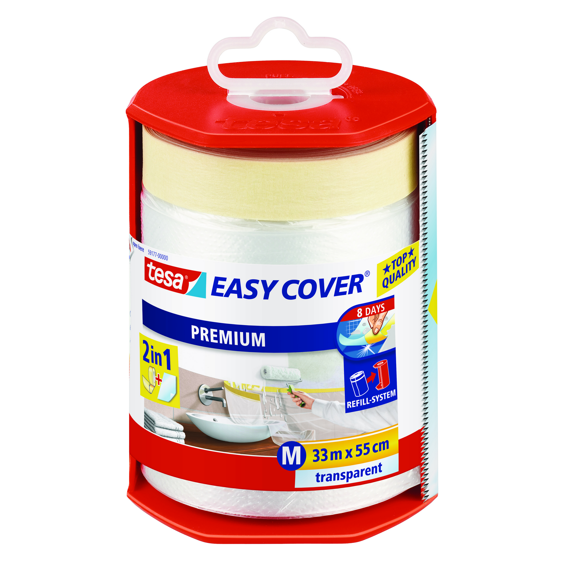 Tesa Easy Cover Abdeckfolie im Abroller 33m x 55 cm + product picture