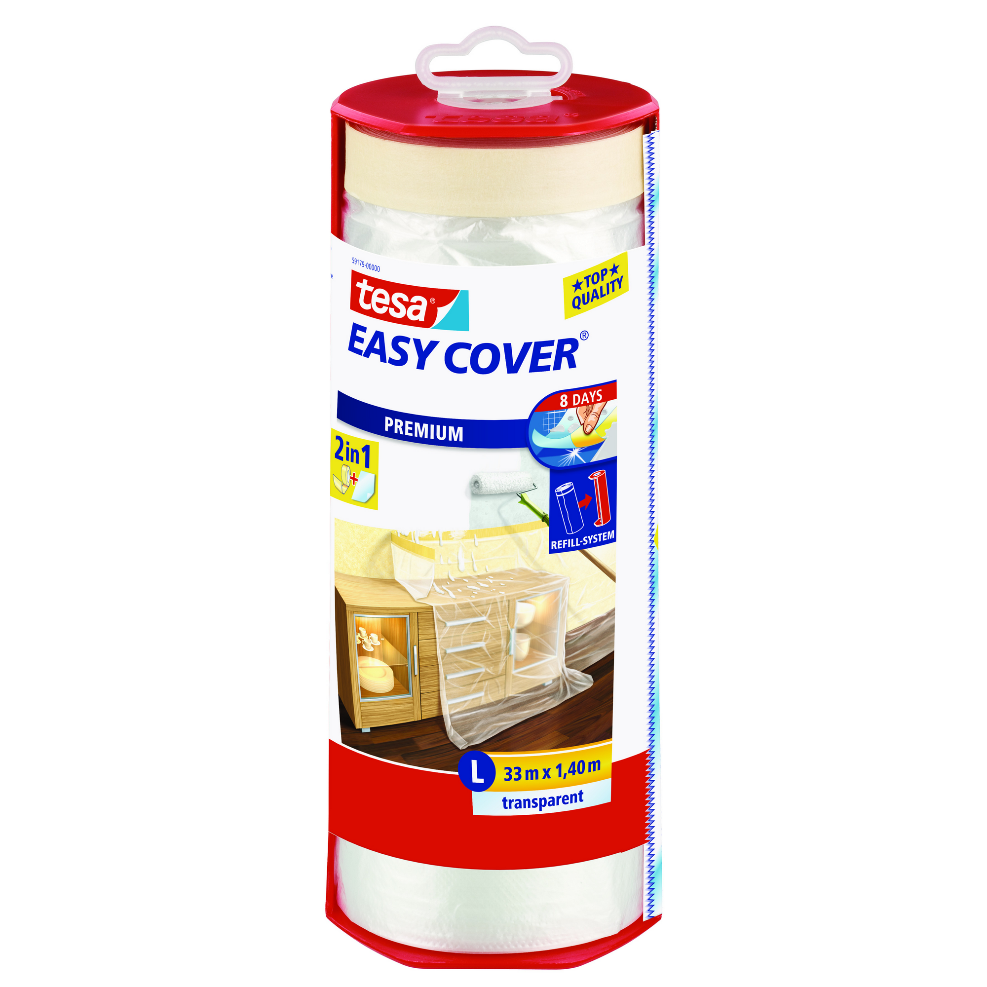 Tesa Easy Cover Abdeckfolie im Abroller 33m x 140 cm + product picture