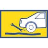 Auto mit tropfendem Öl und Schraubenschlüssel