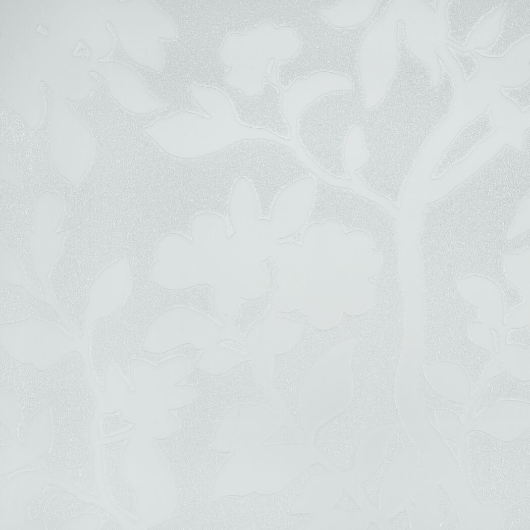 Weiße Milchglasfolie mit floralem Muster