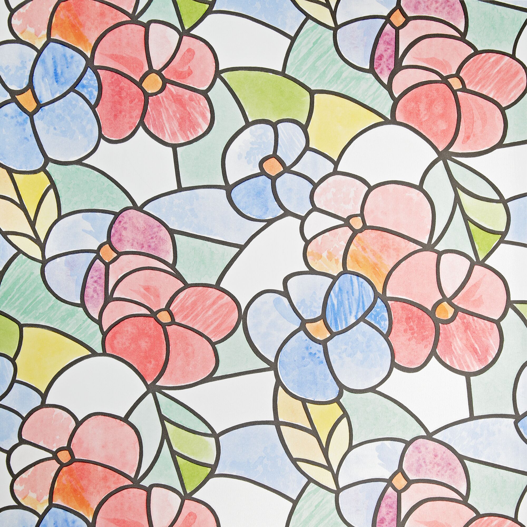 Buntes Blumenmuster auf Glasfolie