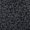 Schwarze Klebefolie mit silber-grauem Blätterrankenmuster