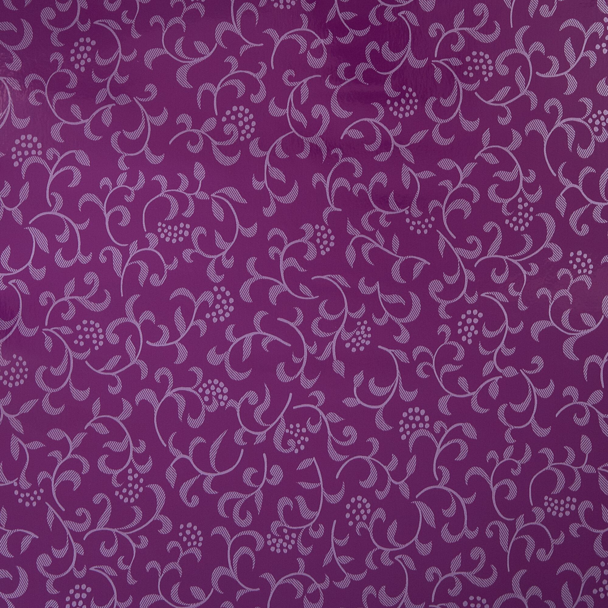 Violette Klebefolie mit hellviolettem Rankenmuster