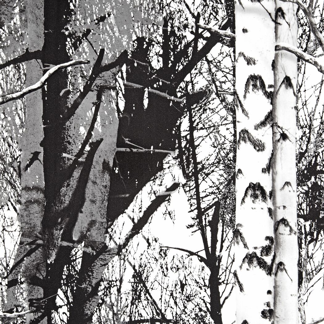 Schwarz-weißes Muster mit Bäumen