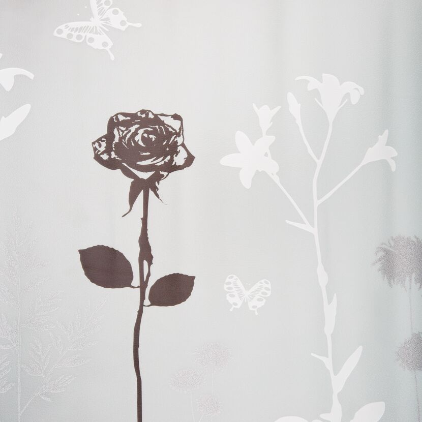 Graue Fensterfolie mit Rosenmuster
