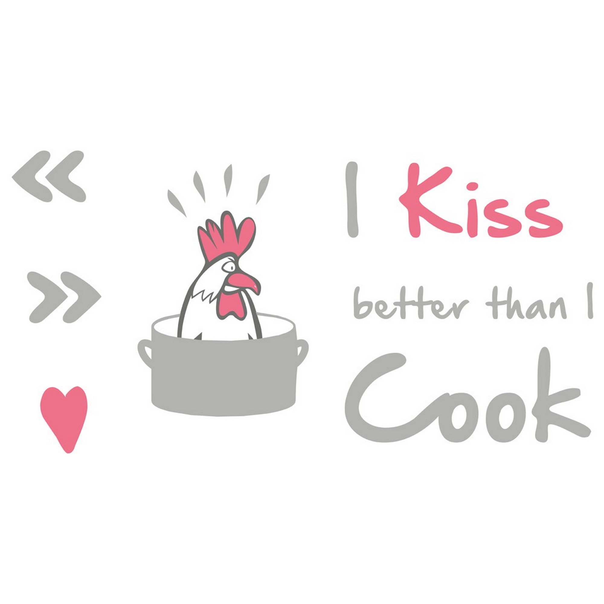 Walltattoo 'I kiss better than I cook' 50 x 70 cm + product picture