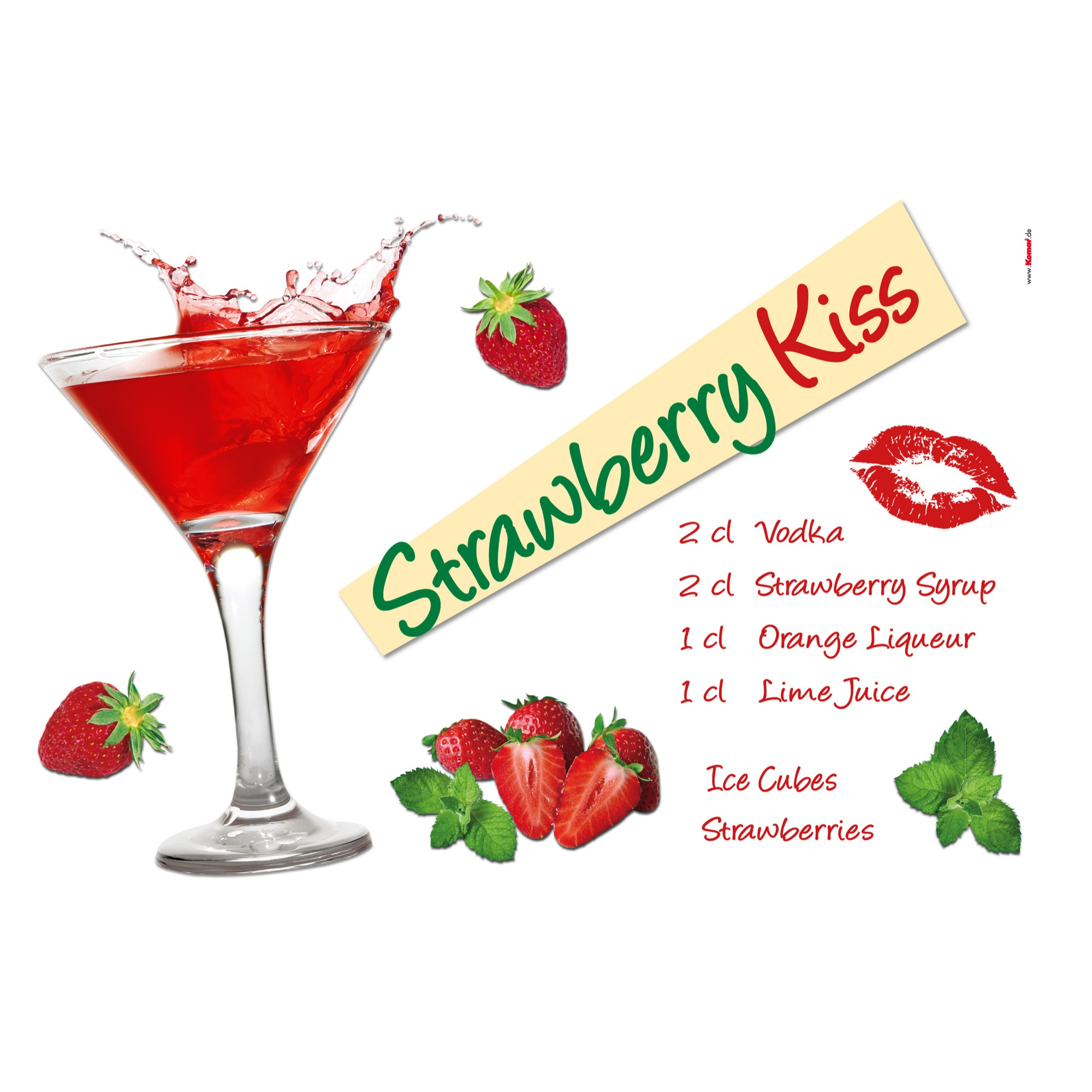 Walltattoo 'Strawberry Kiss' 100 x 70 cm + product picture