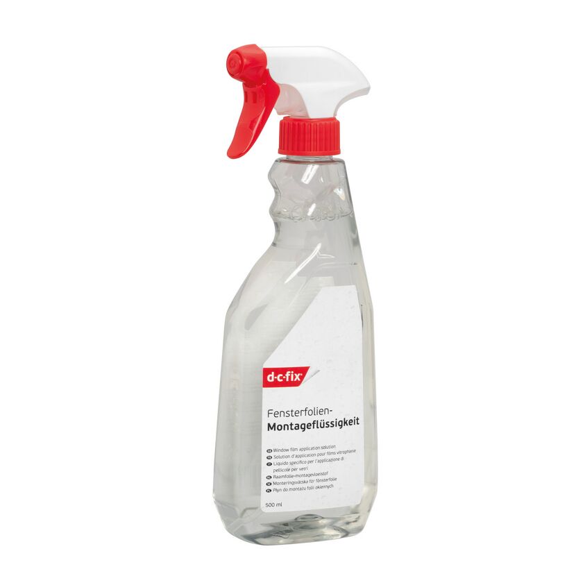 Flasche mit Fensterfolien-Montageflüssigkeit