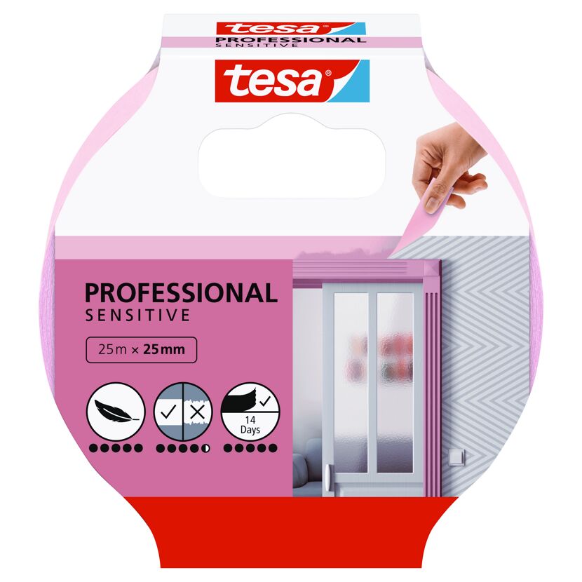 Tesa Malerband "Tapeten" 25 m rosa