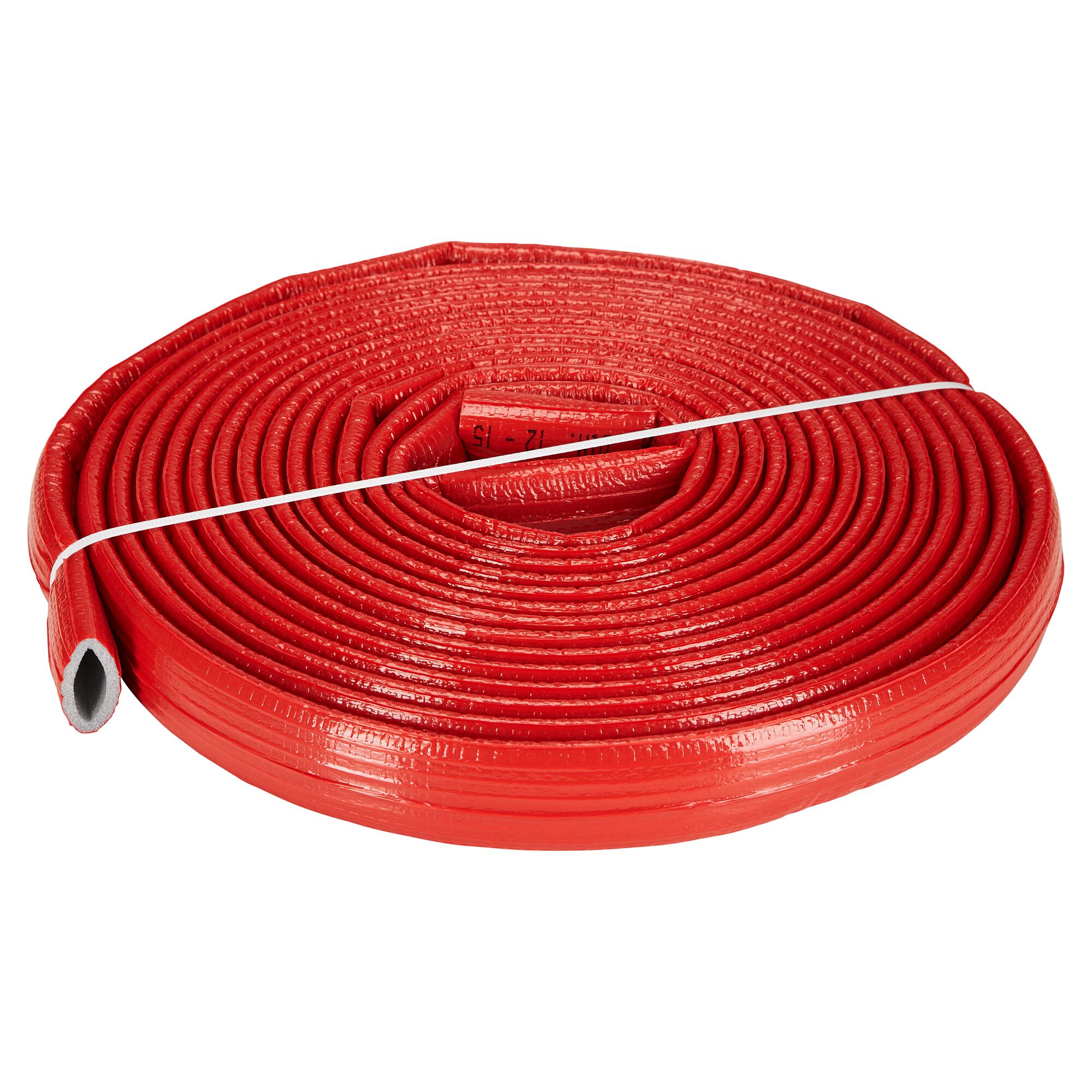 Roter, aufgerollter Schutzschlauch