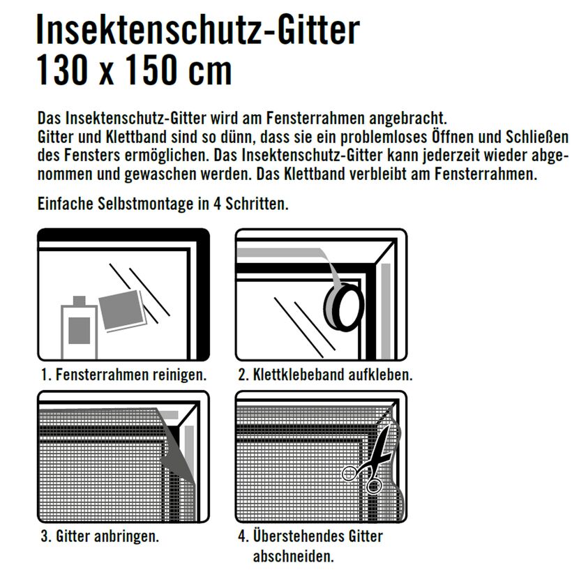 Montage eines Insektenschutz-Gitters mit Schere