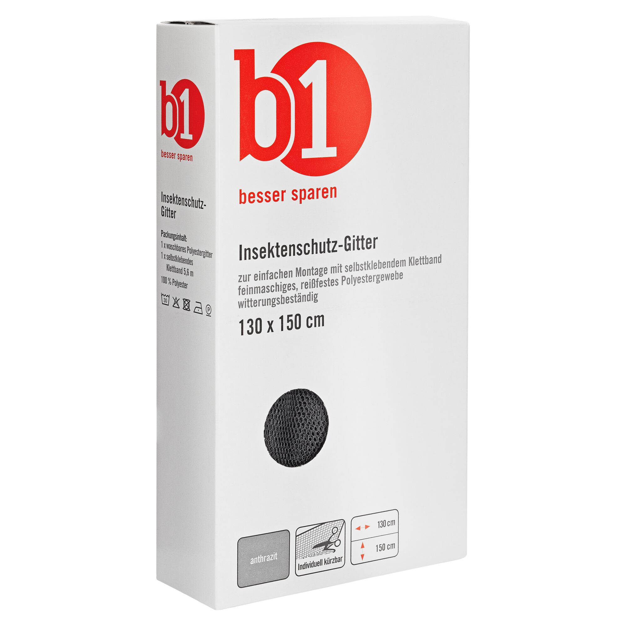 Insektenschutz-Gitter anthrazit 130 x 150 cm