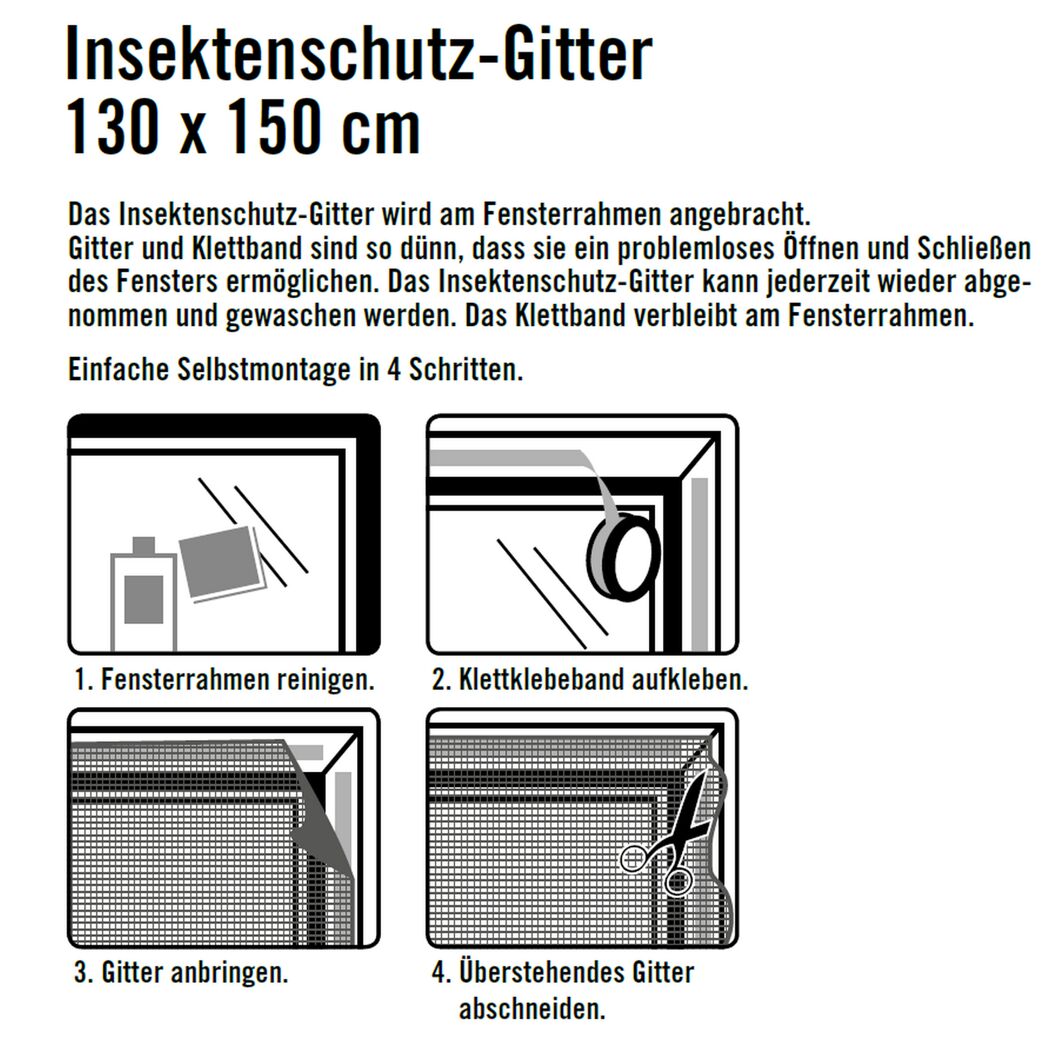Montage eines Insektenschutz-Gitters mit Schere