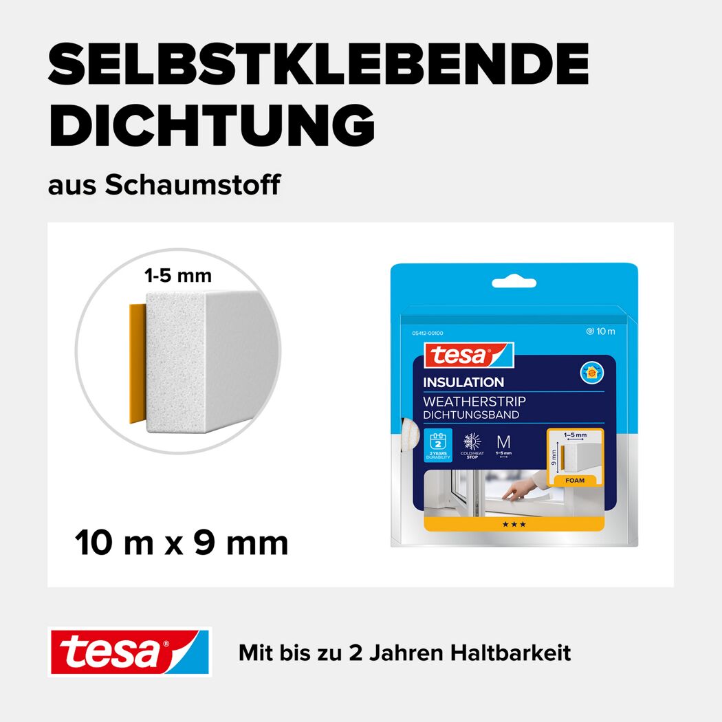 Schaumstoffdichtung Universal 'Insulation' weiß 0,6 x 0,9 x 1000 cm