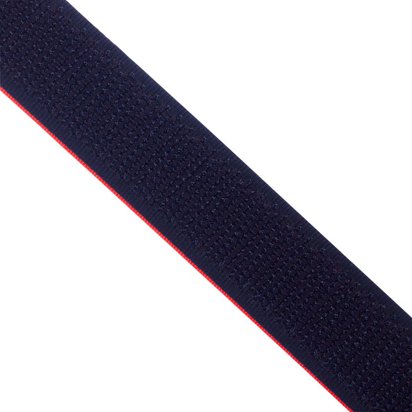 Blaues Klettband mit rotem Rand
