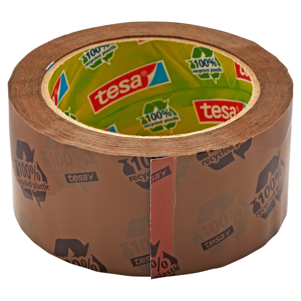 tesa Packband braun, 100% recyceltes Plastik