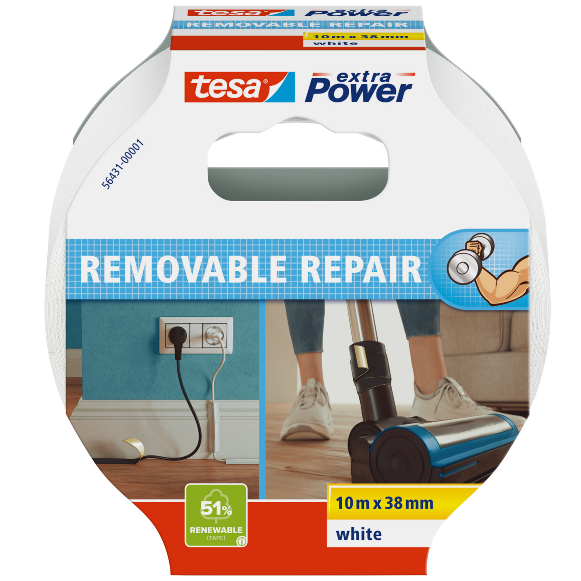 Klebeband 'Removable Repair' weiß 10 m