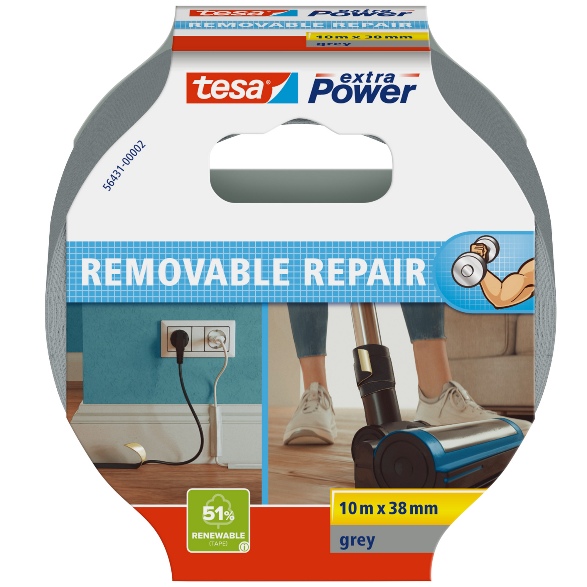 Klebeband 'Removable Repair' grau 10 m
