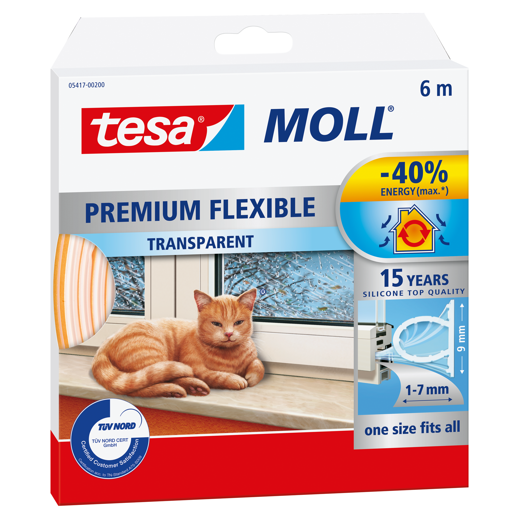 Tesa Silikondichtung 'tesamoll® Premium Flexible' 0,7 x 0,9 x 600 cm + product picture