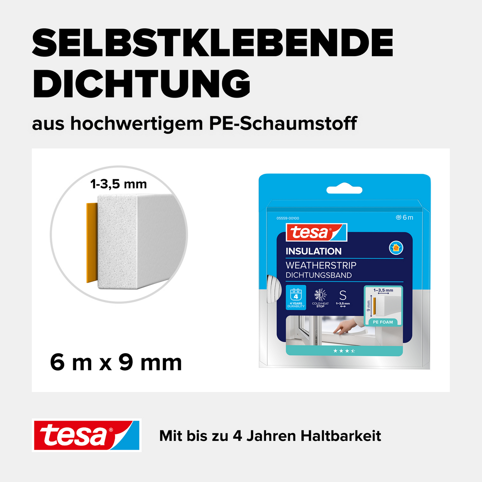 Schaumstoffdichtung Standard 'Insulation' weiß 0,4 x 0,9 x 600 cm