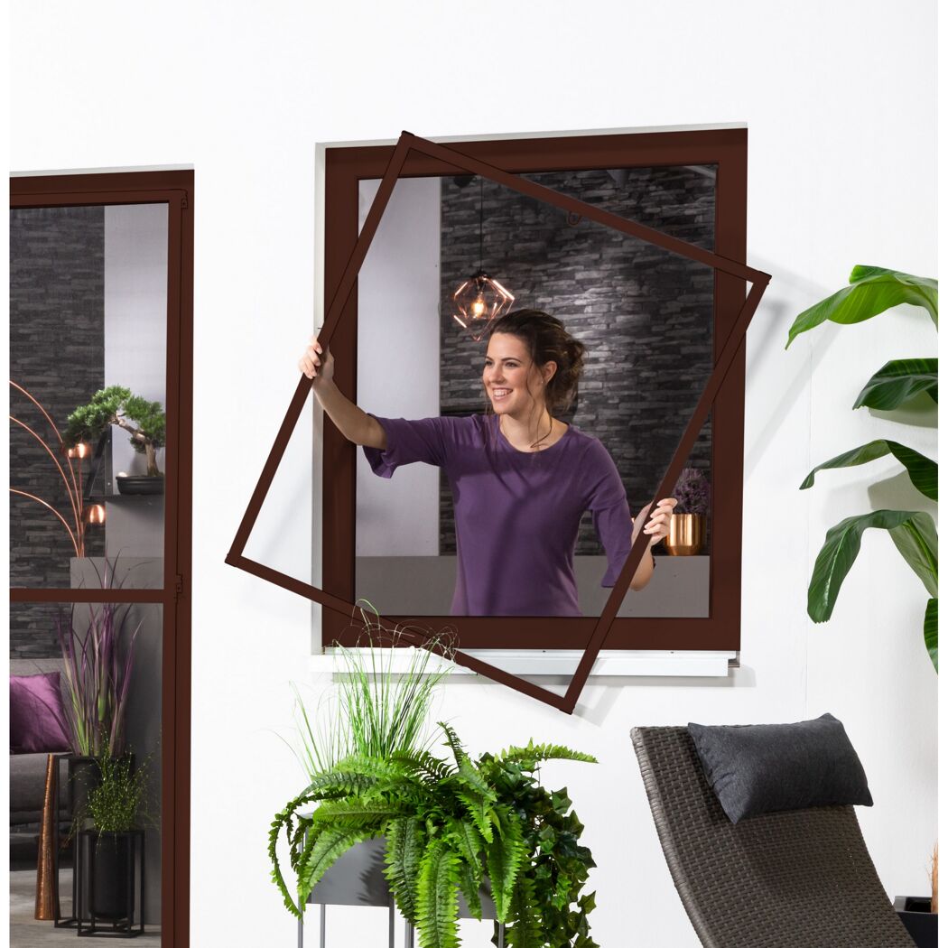 Alu-Bausatz für Fenster 'Master Slim' 100 x 120 cm braun