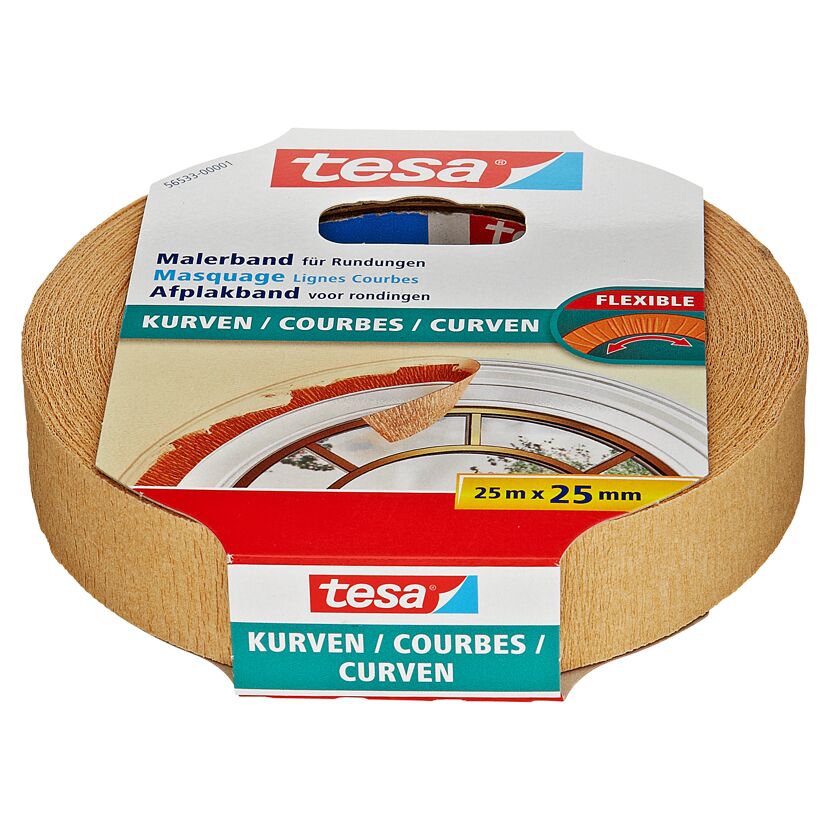 Tesa Malerband für Rundungen, 25 m x 25 mm