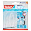 Fünf transparente Tesa Klebehaken