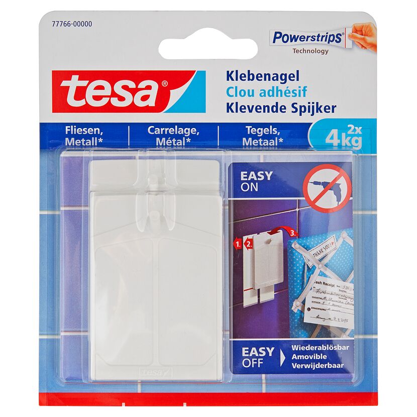Tesa Klebenagel für Fliesen und Metall, 2 Stück, 4 kg
