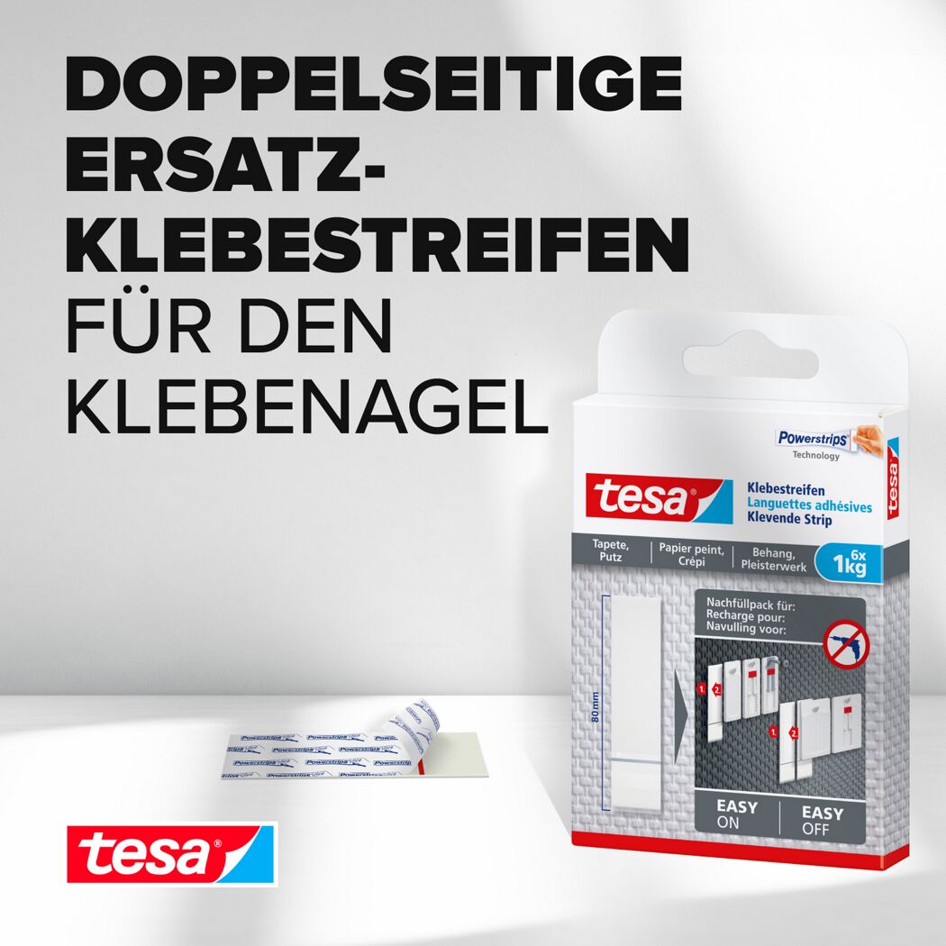 Klebestreifen 'Powerstrips' Tapete/Putz weiß 1 kg 6 Stück